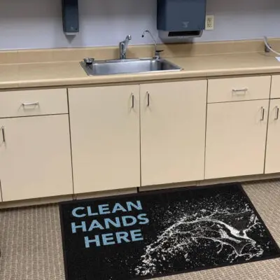 Wash Your Hands Light Blue Floor Mats