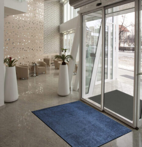Plush floor mat entrance door
